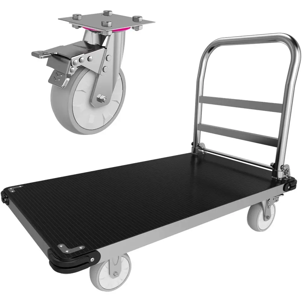 Heavy-Duty 48x24 Platform Truck Cart with Non-Slip Mat & 6 TPR Wheels for Industrial Moving
Heavy-Duty 48x24 Platform Truck Cart with Non-Slip Mat & 6 TPR Wheels for Industrial Moving