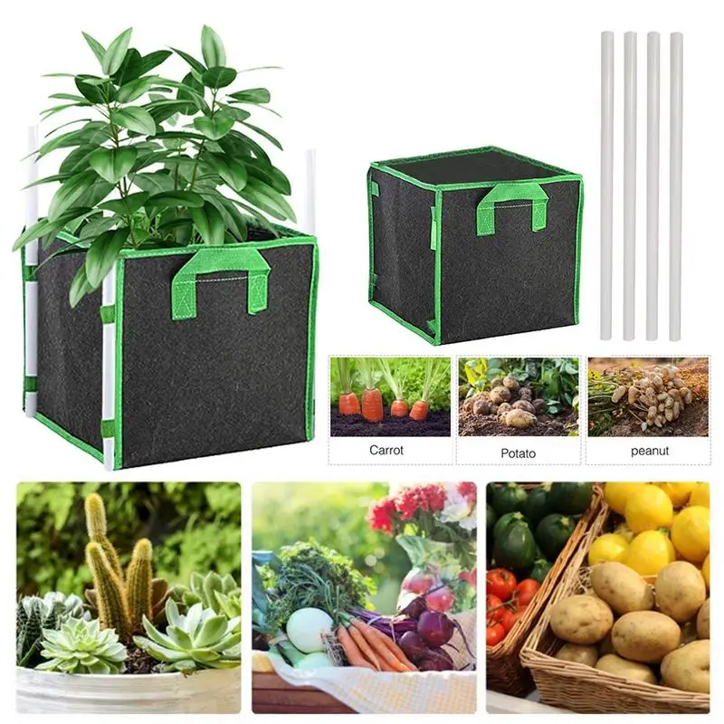 Non Woven Fabric Potato Grow Bag Reusable Square Planting Bags For Vegetables Garden Bags With Handle Foldable Garden Supplies
Non Woven Fabric Potato Grow Bag Reusable Square Planting Bags For Vegetables Garden Bags With Handle Foldable Garden Supplies