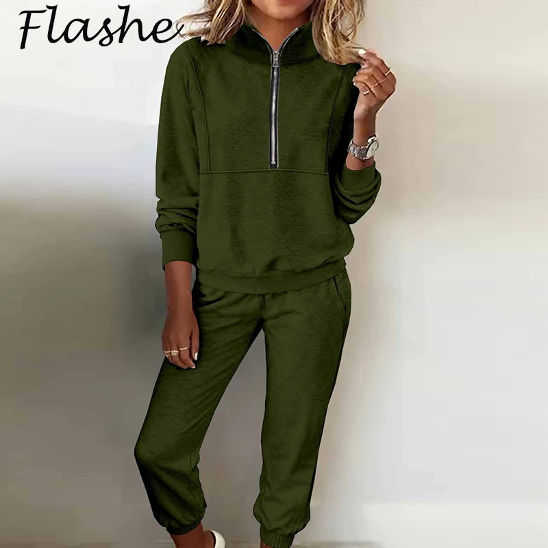 Модные толстовки на молнии, комплект из двух предметов, женский спортивный костюм большого размера, осень-зима, однотонный повседневный пуловер, комплект с длинными брюками
Модные толстовки на молнии, комплект из двух предметов, женский спортивный костюм большого размера, осень-зима, однотонный повседневный пуловер, комплект с длинными брюками