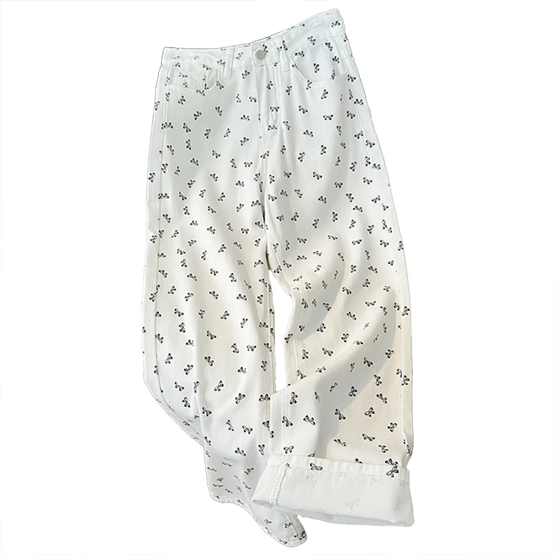 Bow print floral wide leg jeans women's summer 2024 new loose straight pants high waist show thin fashion trend wide leg pants
Bow print floral wide leg jeans women's summer 2024 new loose straight pants high waist show thin fashion trend wide leg pants