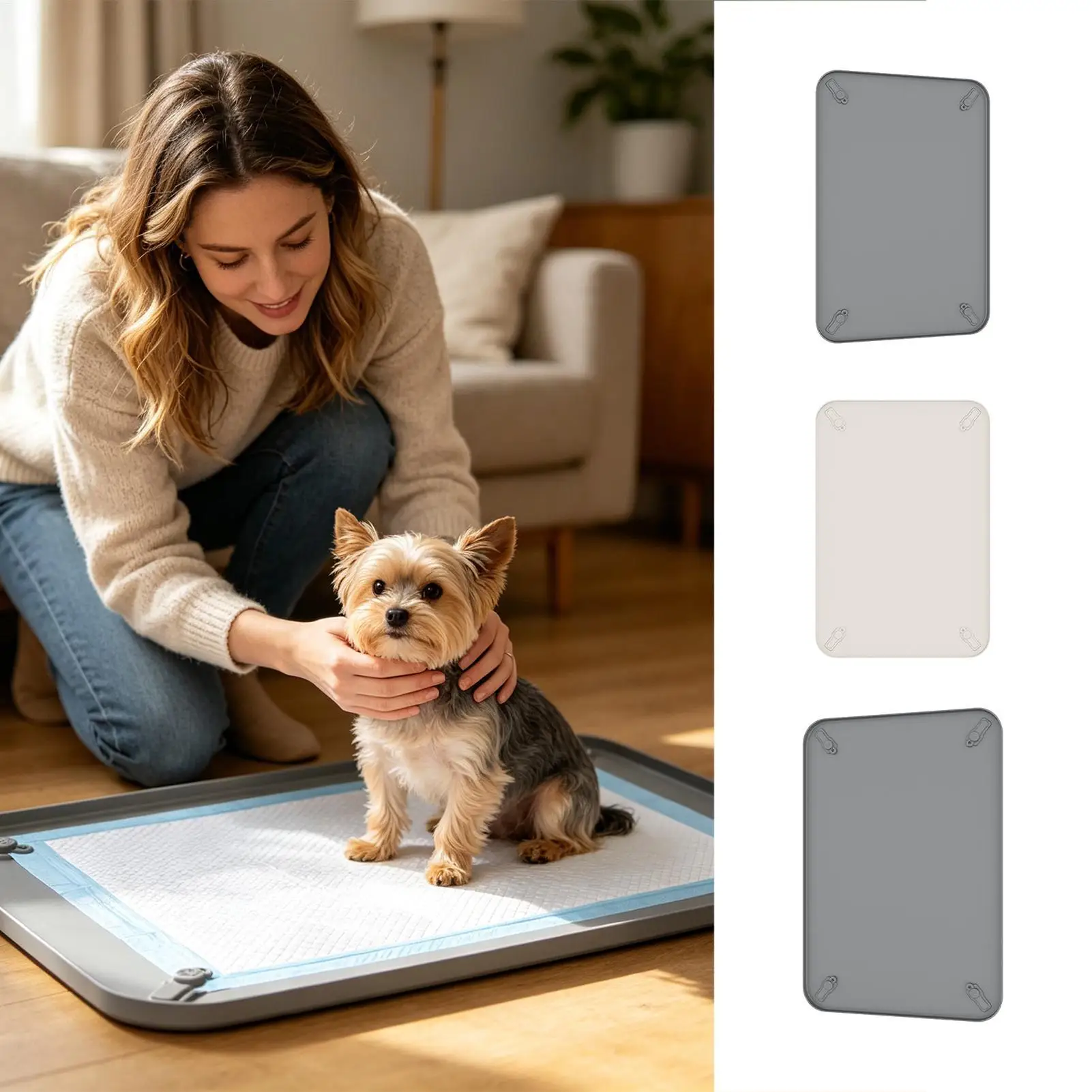Puppy Potty Tray Leak-Proof Silicone High Edge Easy To Clean Indoor Puppy Pee Pad Holder For Home Dorm Apartment Bedroom Living
Puppy Potty Tray Leak-Proof Silicone High Edge Easy To Clean Indoor Puppy Pee Pad Holder For Home Dorm Apartment Bedroom Living