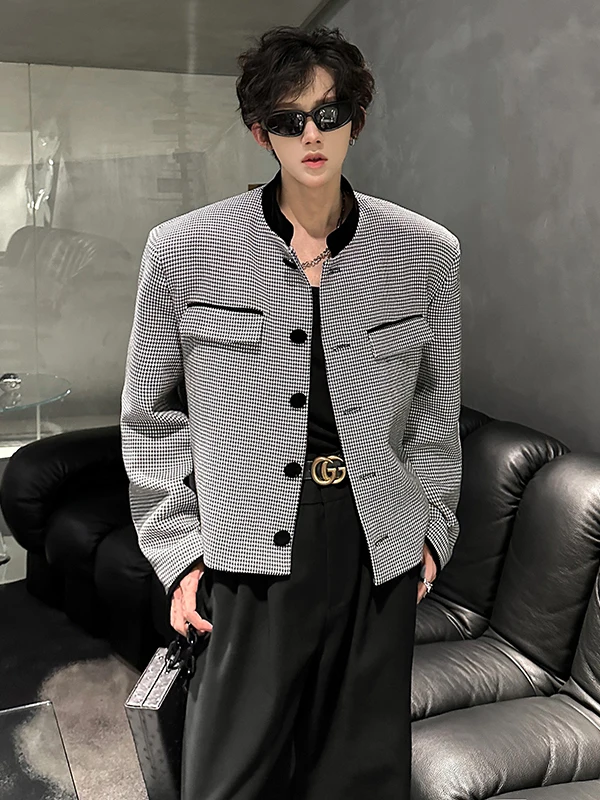 Plaid oulder Pad Suit Jaet ort Sle M Model Hair St Autumn Outfit Lightweight Designated Men's Jaet
Plaid oulder Pad Suit Jaet ort Sle M Model Hair St Autumn Outfit Lightweight Designated Men's Jaet