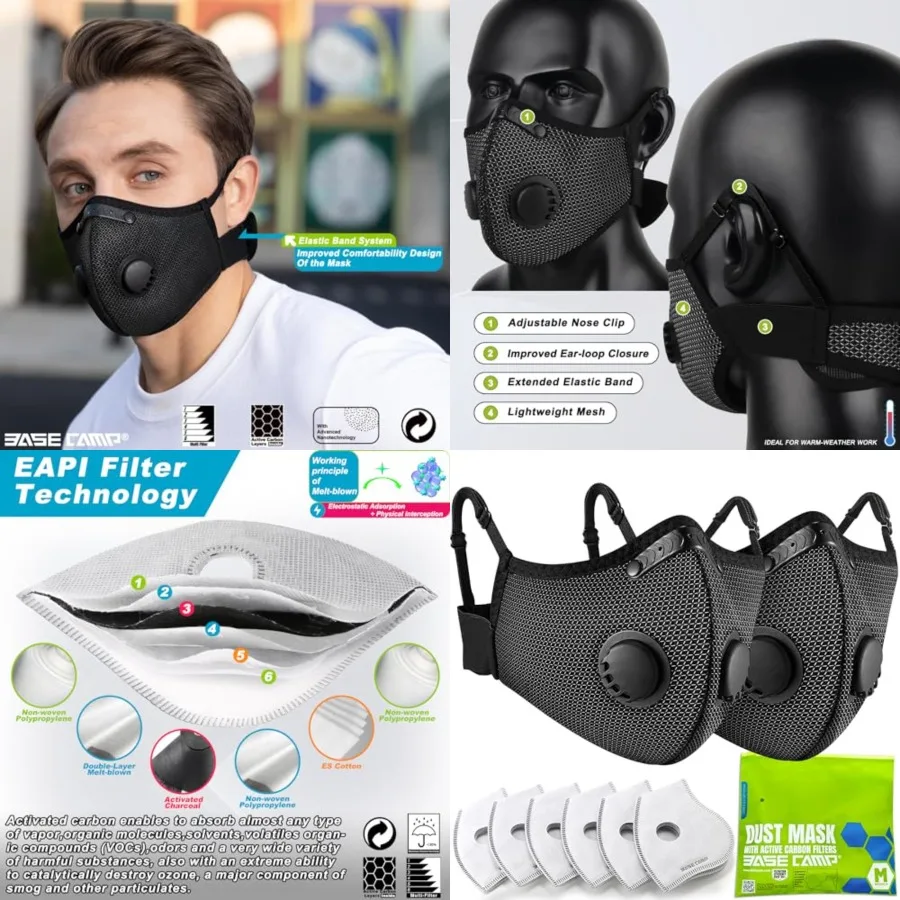 Upgrade M Plus Dust Mask, Breathable Reusable Dust Face Mask with 6 Activated Carbon Filters, Air Filtration Mask for Smoke Dus
Upgrade M Plus Dust Mask, Breathable Reusable Dust Face Mask with 6 Activated Carbon Filters, Air Filtration Mask for Smoke Dus