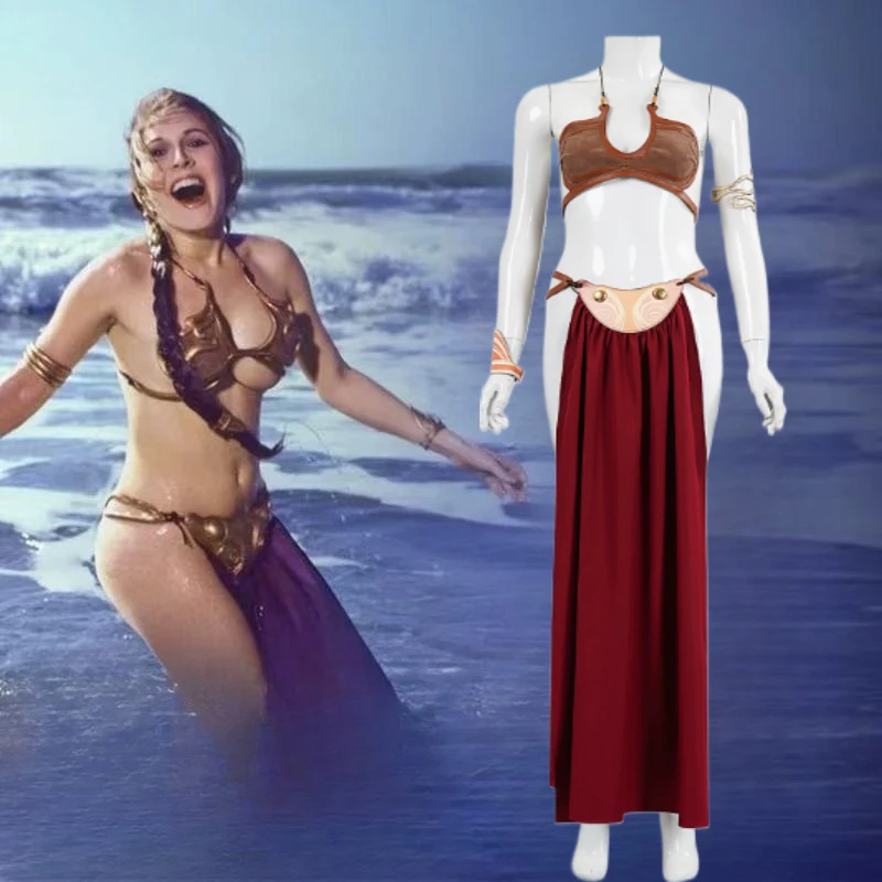 Princess Leia Cosplay Costume Movie Space Battle Fantasy Sexy Slave Dress Bikini Suit Women Halloween Party Outfits
Princess Leia Cosplay Costume Movie Space Battle Fantasy Sexy Slave Dress Bikini Suit Women Halloween Party Outfits