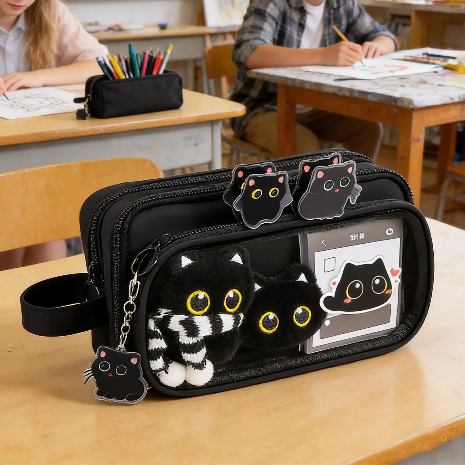 Cute Black Cat Pencil Case Set Stationery Supplies For Students & Kids, 2-in-1 Pencil Pouch Perfect Back To School Gift
Cute Black Cat Pencil Case Set Stationery Supplies For Students & Kids, 2-in-1 Pencil Pouch Perfect Back To School Gift