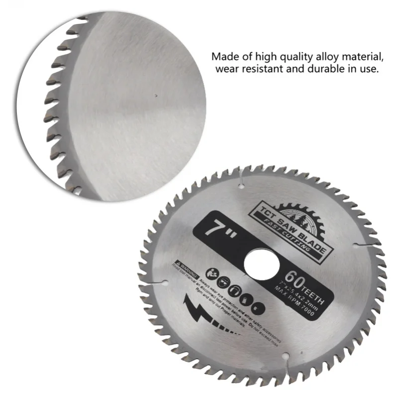 7 дюймов (180 мм) 60 зубьев твердосплавная циркулярная пила режущий диск для дерева пластик
7 дюймов (180 мм) 60 зубьев твердосплавная циркулярная пила режущий диск для дерева пластик