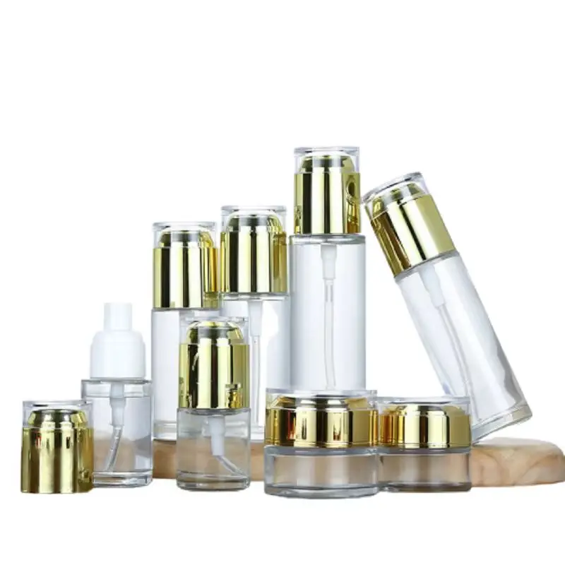 15pcs 30ml40ml50ml60ml80ml100ML Empty Lotion Pump Bottles Shiny Gold Lid 20g30g50G Clear Glass Cream Jars Cosmetic Spray Bottle
15pcs 30ml40ml50ml60ml80ml100ML Empty Lotion Pump Bottles Shiny Gold Lid 20g30g50G Clear Glass Cream Jars Cosmetic Spray Bottle