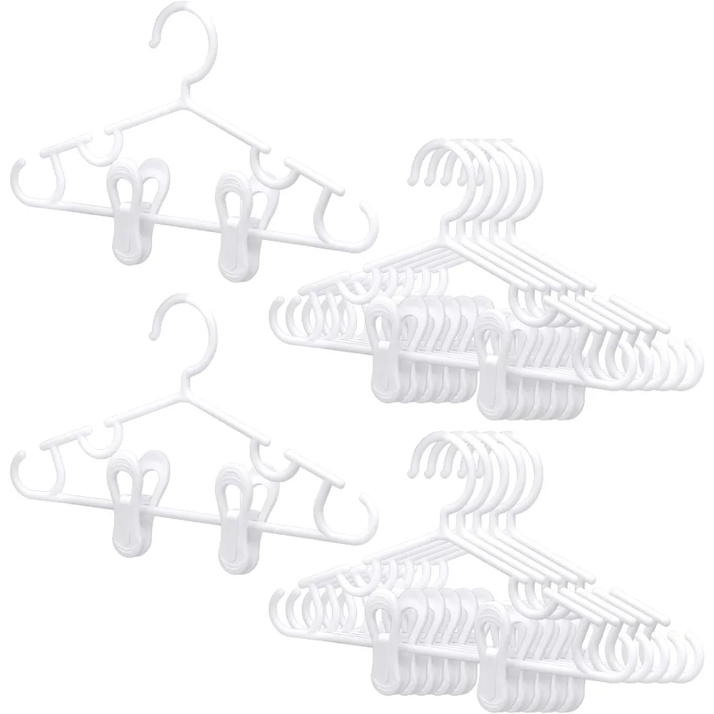 30 Packs Nursery Hangers with Clips for Kids Baby Hangers with Clips for Toddler Pants Closet Coat Skirts Socks (White)
30 Packs Nursery Hangers with Clips for Kids Baby Hangers with Clips for Toddler Pants Closet Coat Skirts Socks (White)