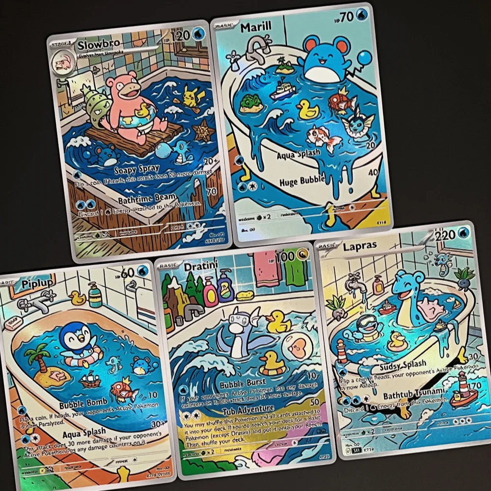 5Pcs Pokemon Cards Slowbro Marill Piplup Dratini Lapras PTCG Holographic Cards Rare Holo Pokemon Cards Gift
5Pcs Pokemon Cards Slowbro Marill Piplup Dratini Lapras PTCG Holographic Cards Rare Holo Pokemon Cards Gift