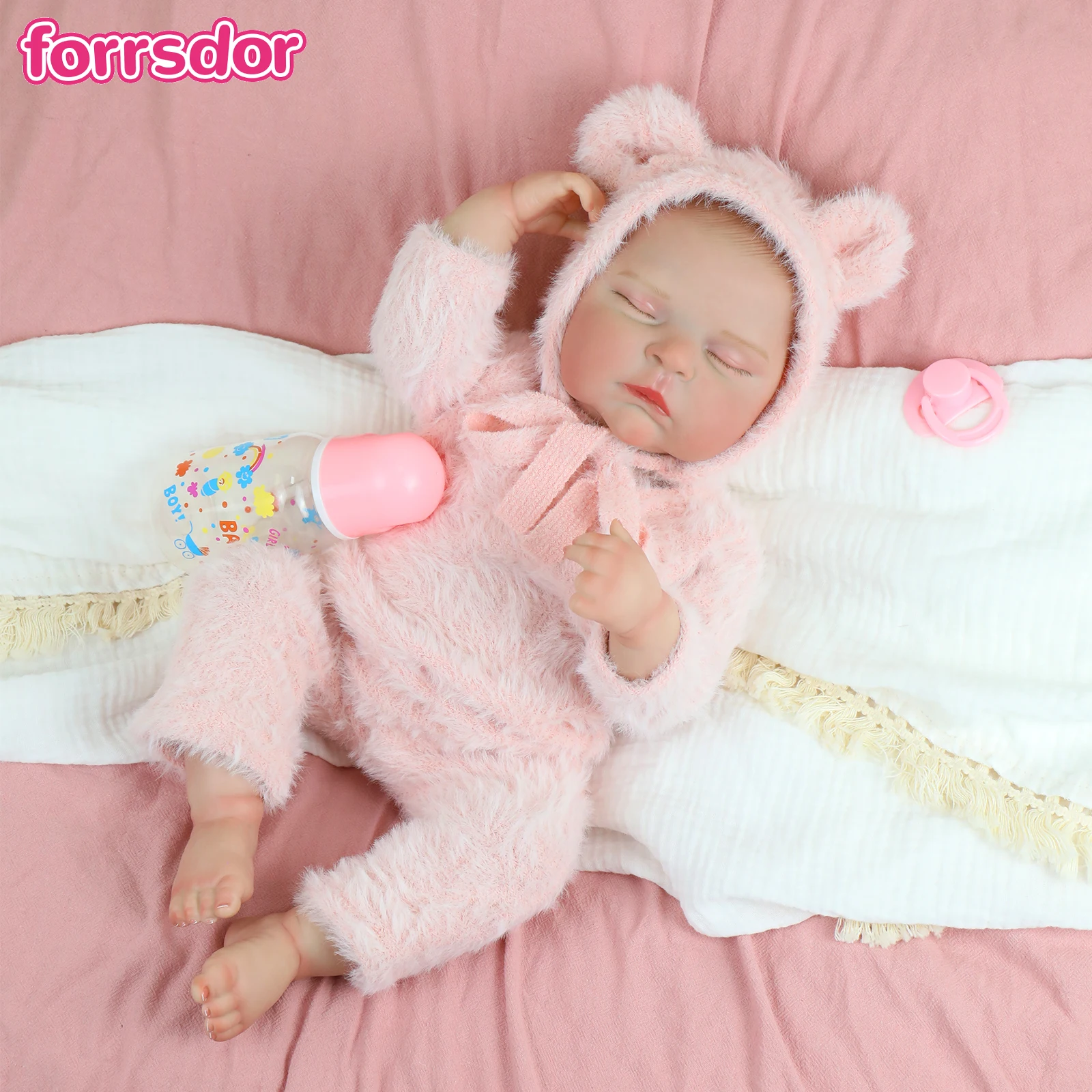 18inch Peaches Soft Body Reborn Sleeping Baby Doll with Handmade Hairs with 3D Skin Visible Veins Newborn Bebe Toy for Kid Gift
18inch Peaches Soft Body Reborn Sleeping Baby Doll with Handmade Hairs with 3D Skin Visible Veins Newborn Bebe Toy for Kid Gift