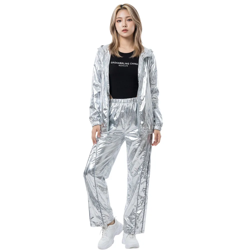 Women's Shiny Silver Sportswear Set for Hip Hop Dance Performance Streetwear Reflective Jacket Tracksuit 3 Piece Outfit for
Women's Shiny Silver Sportswear Set for Hip Hop Dance Performance Streetwear Reflective Jacket Tracksuit 3 Piece Outfit for