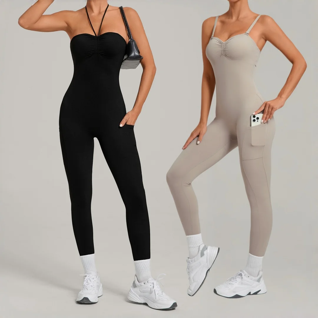 Женский цельный комбинезон для йоги, бега и тренировок, спортивный костюм с карманами, леггинсы с эффектом подтяжки ягодиц, без спинки, для фитнеса
Женский цельный комбинезон для йоги, бега и тренировок, спортивный костюм с карманами, леггинсы с эффектом подтяжки ягодиц, без спинки, для фитнеса