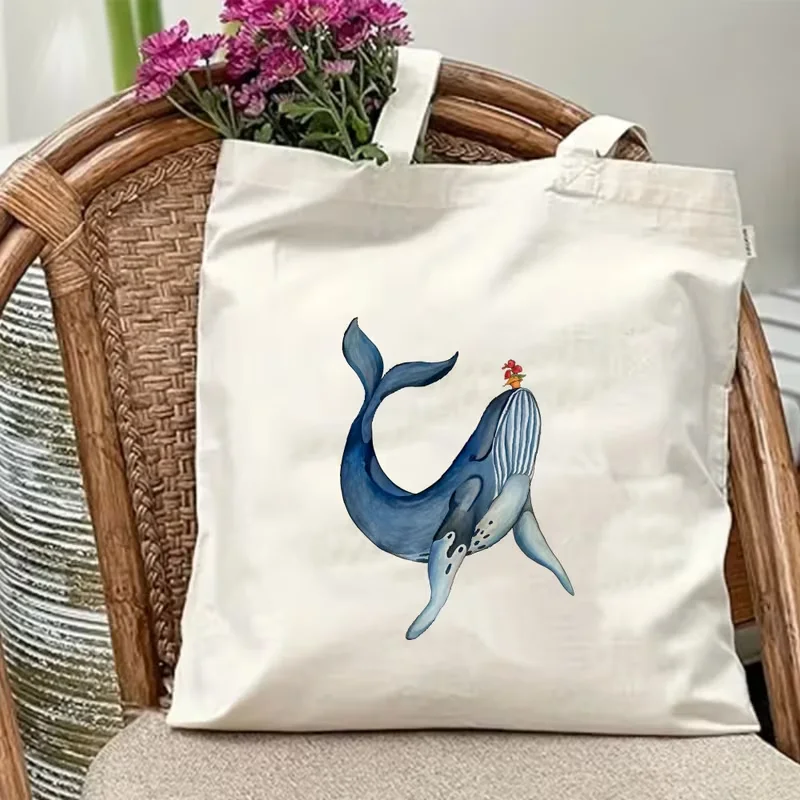 Watercolor Blue Whale Canvas Tote Bag Cute Ocean Animal Floral Decor Print Reusable Shoulder Bag For Women Daily
Watercolor Blue Whale Canvas Tote Bag Cute Ocean Animal Floral Decor Print Reusable Shoulder Bag For Women Daily