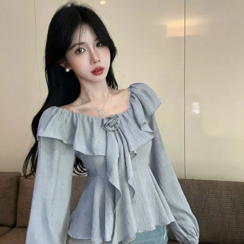 2025 French Style Off Shoulder Blouse Ruffled Long Sleeve Shirt Women Slim Fit Two Way Sexy Top
2025 French Style Off Shoulder Blouse Ruffled Long Sleeve Shirt Women Slim Fit Two Way Sexy Top