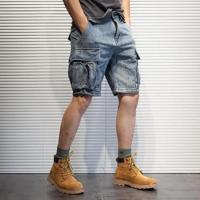 Short Jeans Pants for Men Retro with Pockets Cargo Loose Man Denim Shorts Cowboy Jorts Stretchable Wih Zipper Cut Original Xl
Short Jeans Pants for Men Retro with Pockets Cargo Loose Man Denim Shorts Cowboy Jorts Stretchable Wih Zipper Cut Original Xl