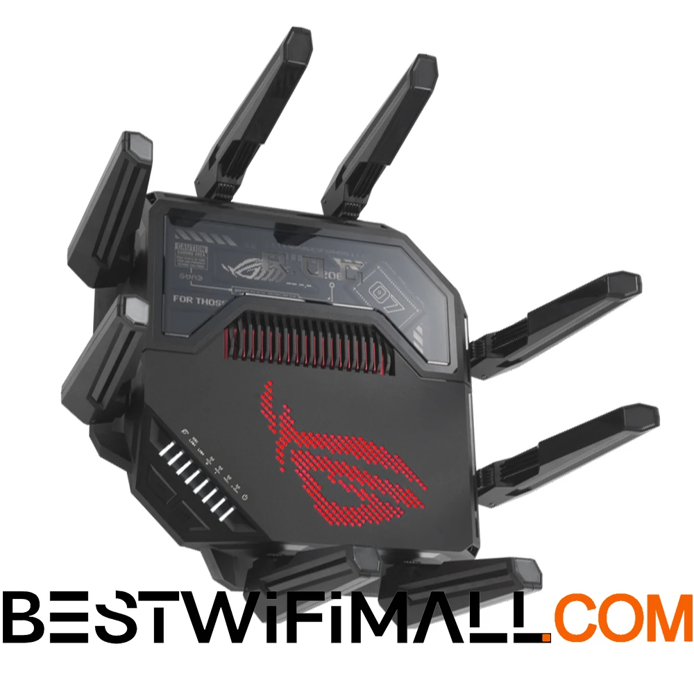 ASUS GT-BE98 PRO ROG Rapture WiFi 7 Quad-Band Gaming Router For Next-Gen Computing With Dual 6GHz Band 30Gbps, Dual 10Gbps Ports
ASUS GT-BE98 PRO ROG Rapture WiFi 7 Quad-Band Gaming Router For Next-Gen Computing With Dual 6GHz Band 30Gbps, Dual 10Gbps Ports