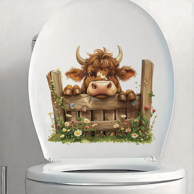 C1211# Cow with Woodne Fence Self-Adhesive Toilet Stickers,Wall Decal Removable, Reusable Vinyl Car Sticker for Bathroom Decor
C1211# Cow with Woodne Fence Self-Adhesive Toilet Stickers,Wall Decal Removable, Reusable Vinyl Car Sticker for Bathroom Decor