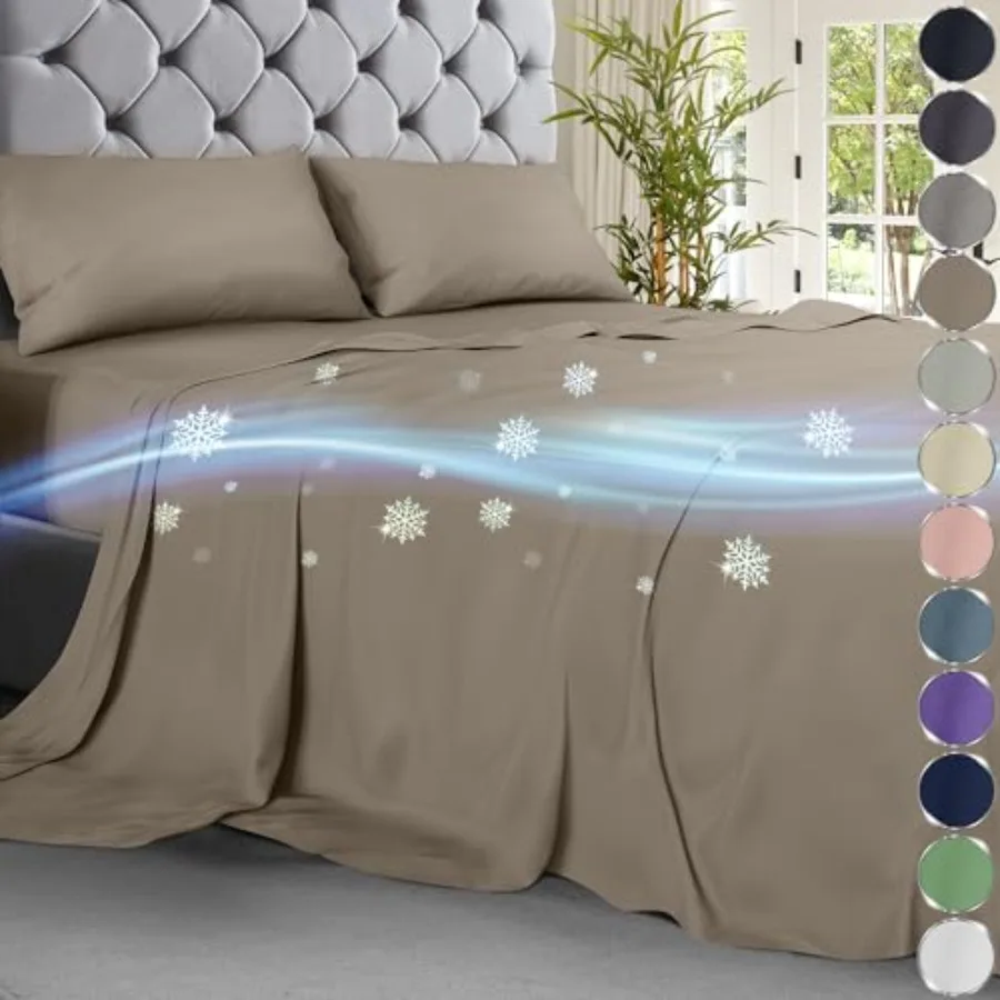 DECOLURE Cooling Sheets Set 4pcs - Luxurious and Ultra-Soft Size Cooling Sheets for Hot Sleepers - Comfortable Bamboo Viscose M
DECOLURE Cooling Sheets Set 4pcs - Luxurious and Ultra-Soft Size Cooling Sheets for Hot Sleepers - Comfortable Bamboo Viscose M