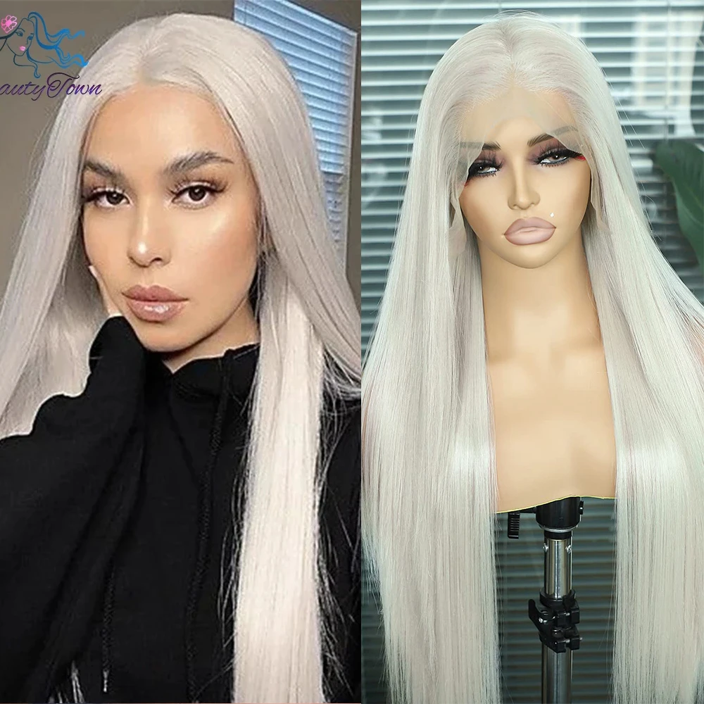 13x6 Synthetic Lace Front Wig 32inch Grey Blonde Straight Wig For Women HD Transparent Lace Wig Cosplay Wig Heat Resistant Fiber
13x6 Synthetic Lace Front Wig 32inch Grey Blonde Straight Wig For Women HD Transparent Lace Wig Cosplay Wig Heat Resistant Fiber