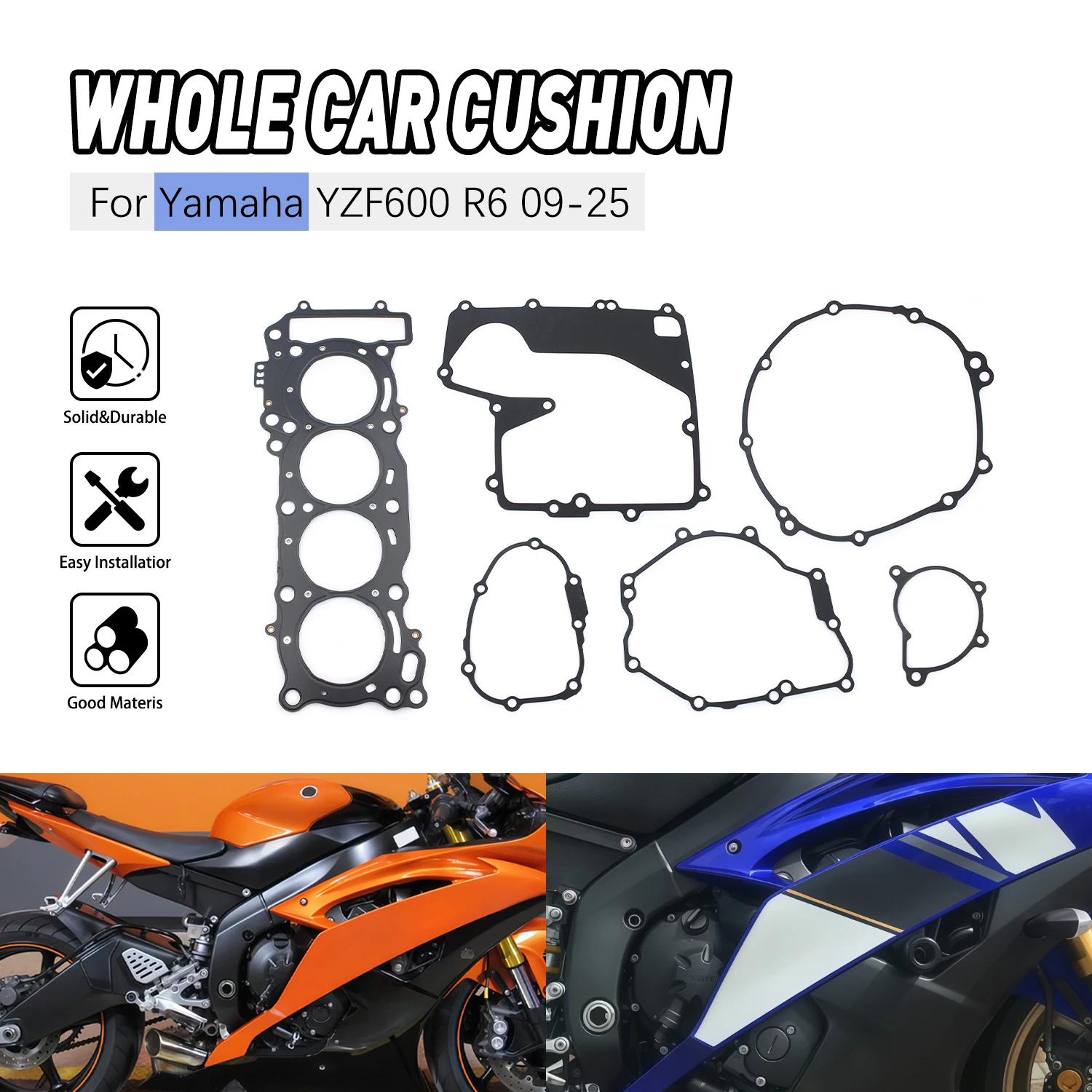 Accessories moto For Yamaha YZFR6 YZF-R6 2009 2010 2011 2012 2013 2014-2025 Engine Cylinder Head Crankcase Cover Gasket Kits Set
Accessories moto For Yamaha YZFR6 YZF-R6 2009 2010 2011 2012 2013 2014-2025 Engine Cylinder Head Crankcase Cover Gasket Kits Set