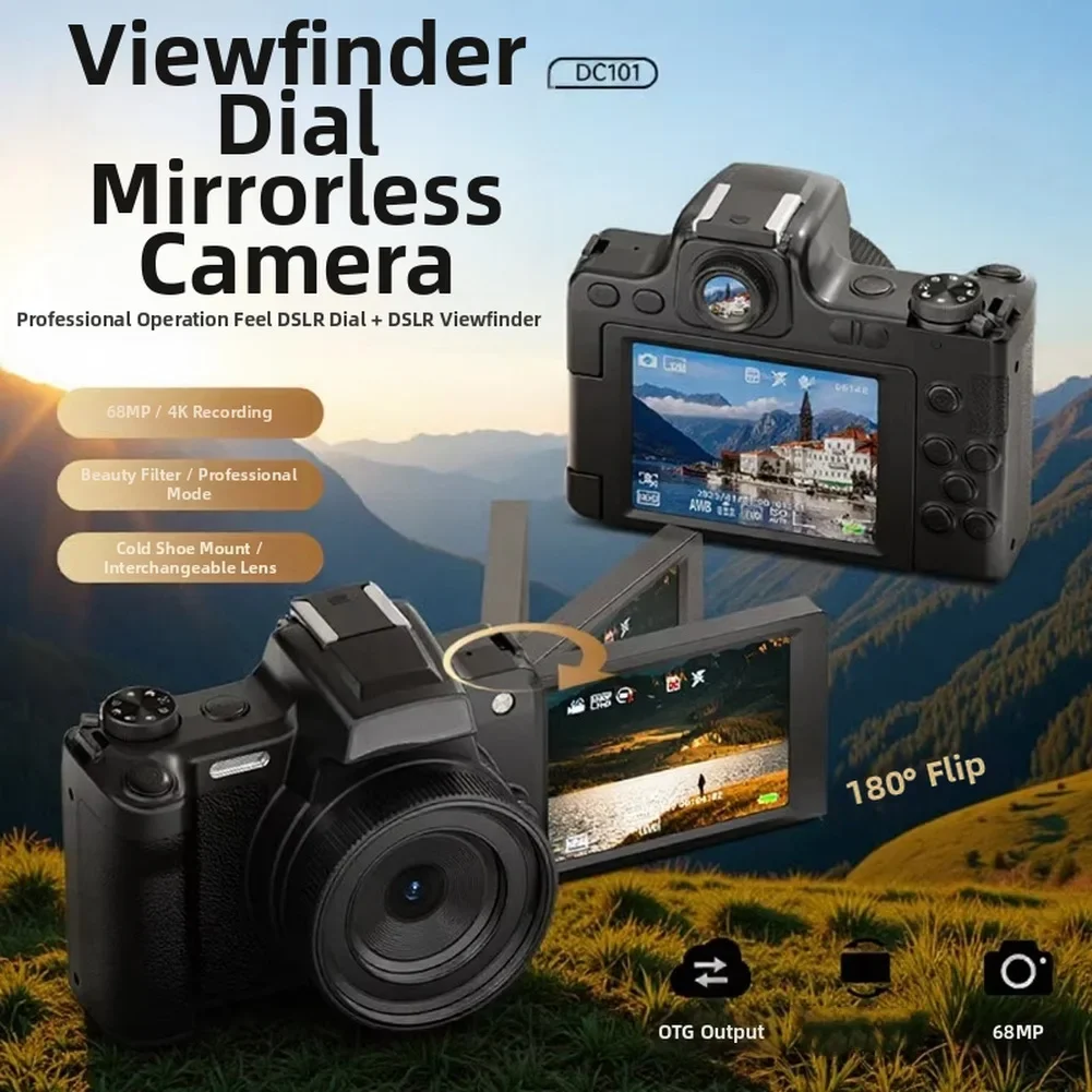 Цифровая камера DSLR 68 МП HD с откидным экраном, визором, регулятором и функцией улучшения внешности, аксессуары для фотосъемки
Цифровая камера DSLR 68 МП HD с откидным экраном, визором, регулятором и функцией улучшения внешности, аксессуары для фотосъемки