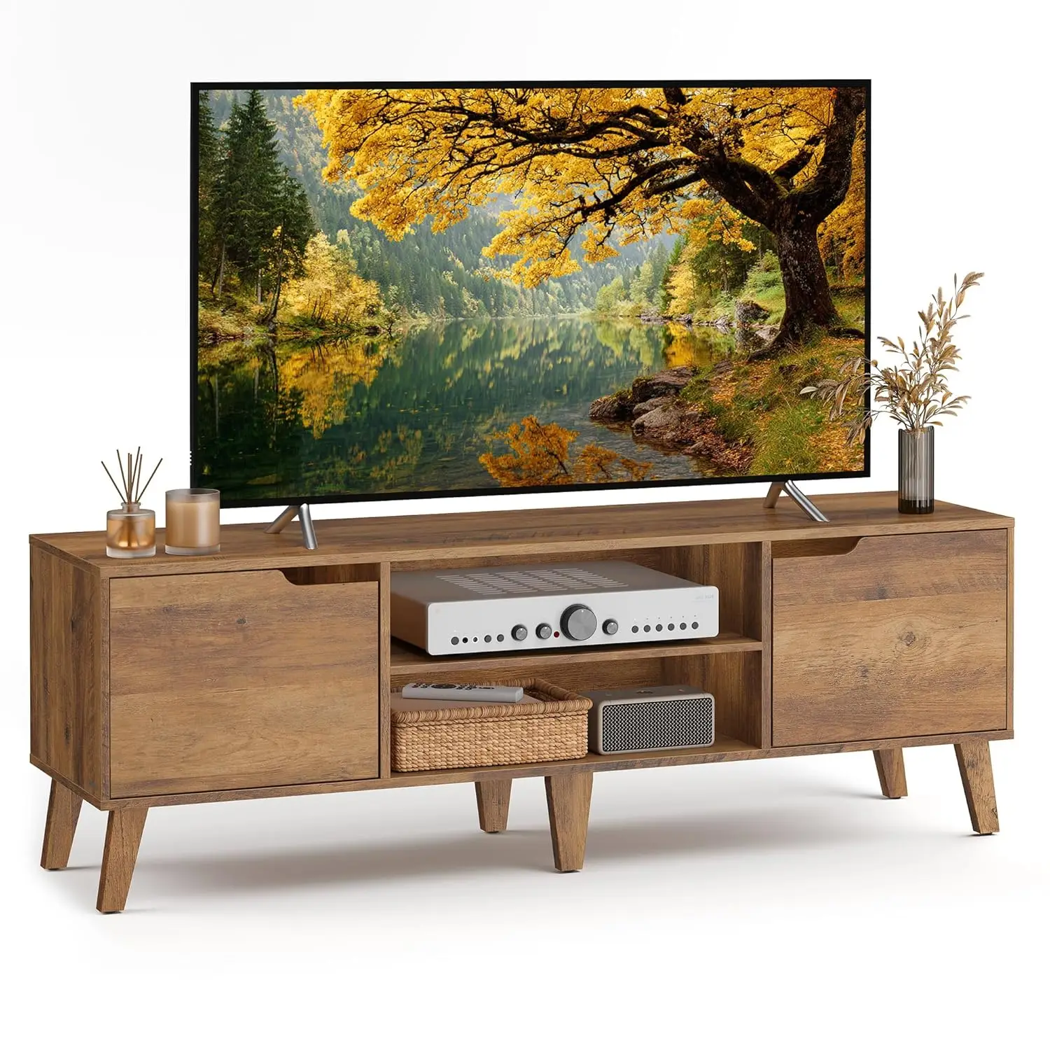 TV Stand for 65-Inch TVs, Entertainment Center with Adjustable Shelf, 58-Inch Long Media Console Table, Customized
TV Stand for 65-Inch TVs, Entertainment Center with Adjustable Shelf, 58-Inch Long Media Console Table, Customized