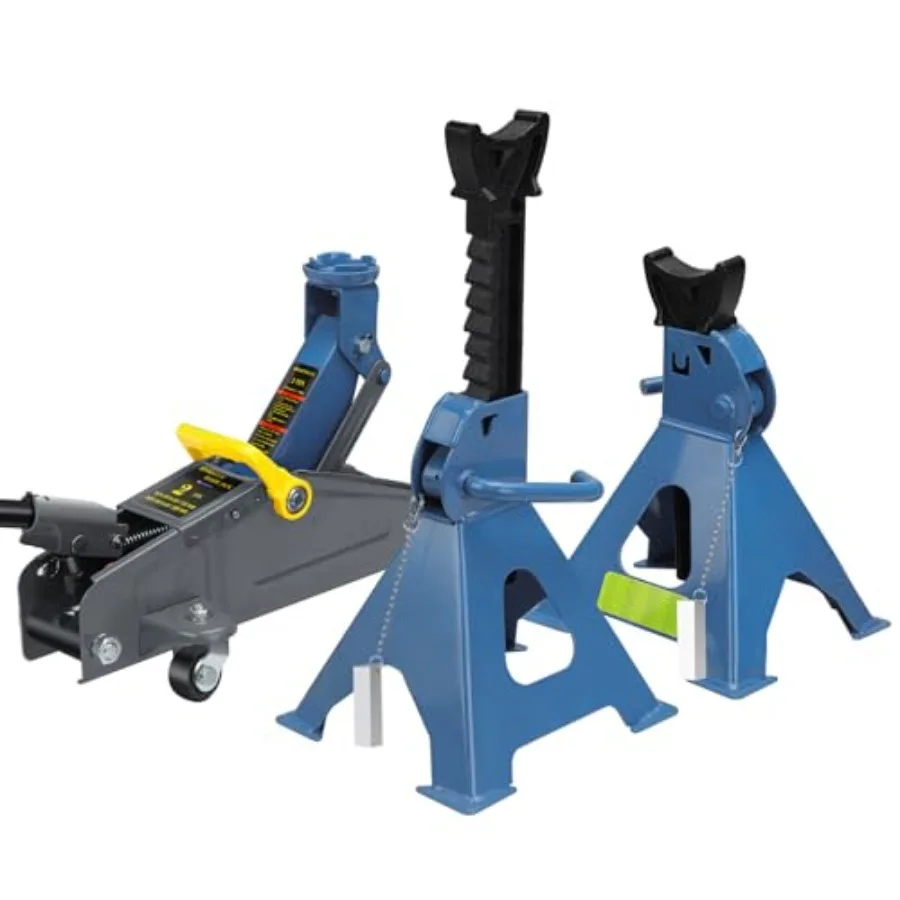 2-Ton Hydraulic Low Profile Floor Jack Combo Set with 2 Ratchet Jack Stands 6600 lbs Car Jack and Stand Kit Reflective Strips f
2-Ton Hydraulic Low Profile Floor Jack Combo Set with 2 Ratchet Jack Stands 6600 lbs Car Jack and Stand Kit Reflective Strips f