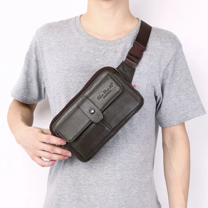 Men's leather fanny pack multi-functional first layer cowhide crossbody shoulder backpack portable large capacity retro casual f
Men's leather fanny pack multi-functional first layer cowhide crossbody shoulder backpack portable large capacity retro casual f