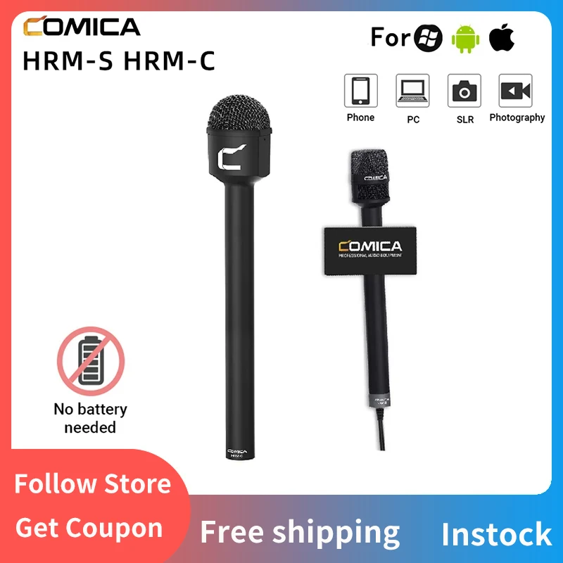 Comica HRM-S HRM-C Professional Microphone For iPhone Android Smartphone Dslr Camera, Handheld Mic For Speech/Karaoke
Comica HRM-S HRM-C Professional Microphone For iPhone Android Smartphone Dslr Camera, Handheld Mic For Speech/Karaoke