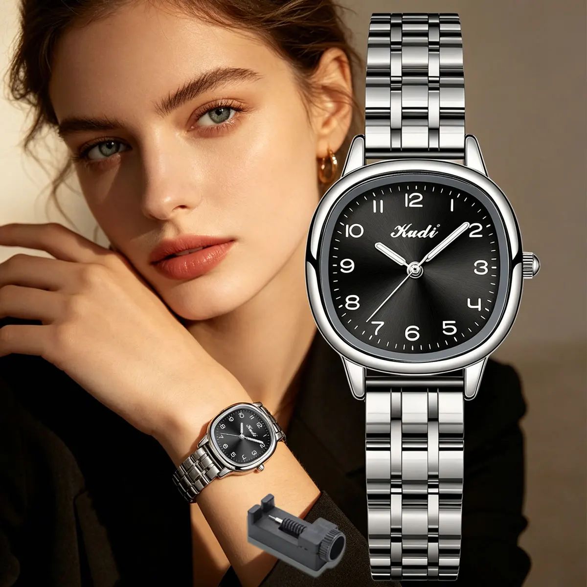 Fashionable Korean Style Women's Steel Band Watch Arabic Rectangle Simple Versatile Quartz Wristwatch
Fashionable Korean Style Women's Steel Band Watch Arabic Rectangle Simple Versatile Quartz Wristwatch