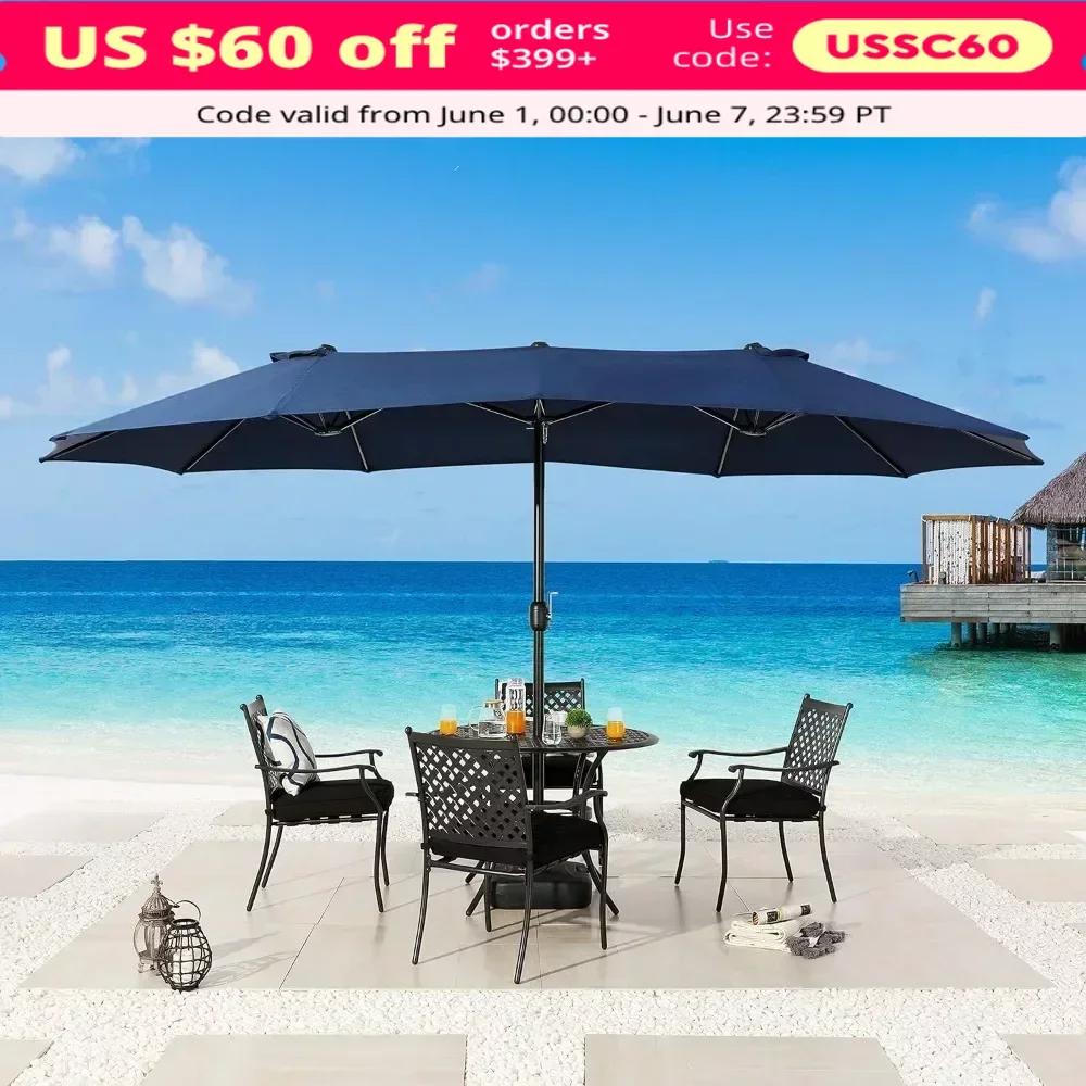 Sunshade Umbrella, Double Sided Outdoor Umbrella Rectangular Large with Crank, 15 Ft Patio Shade Umbrella
Sunshade Umbrella, Double Sided Outdoor Umbrella Rectangular Large with Crank, 15 Ft Patio Shade Umbrella