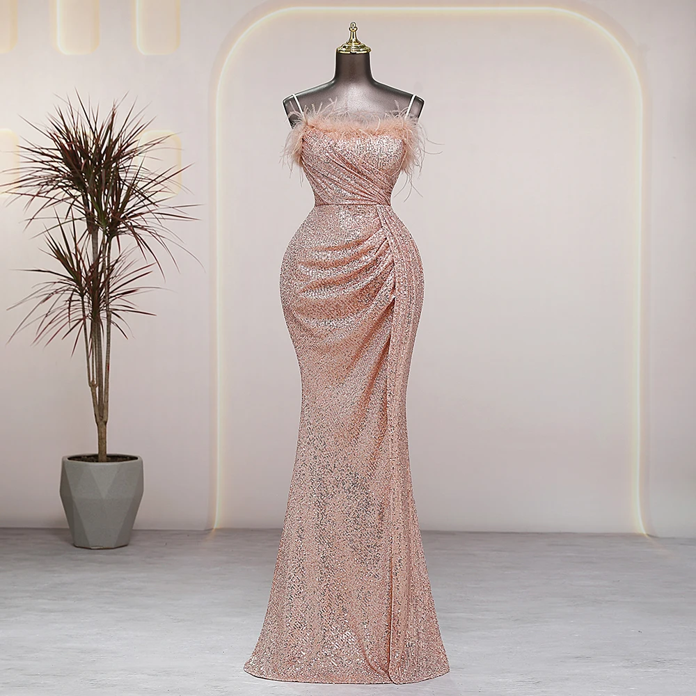 Candy color gold fur collar side slits evening dress prom dress luxury wedding party dress formal occasion vestidos de fiesta
Candy color gold fur collar side slits evening dress prom dress luxury wedding party dress formal occasion vestidos de fiesta