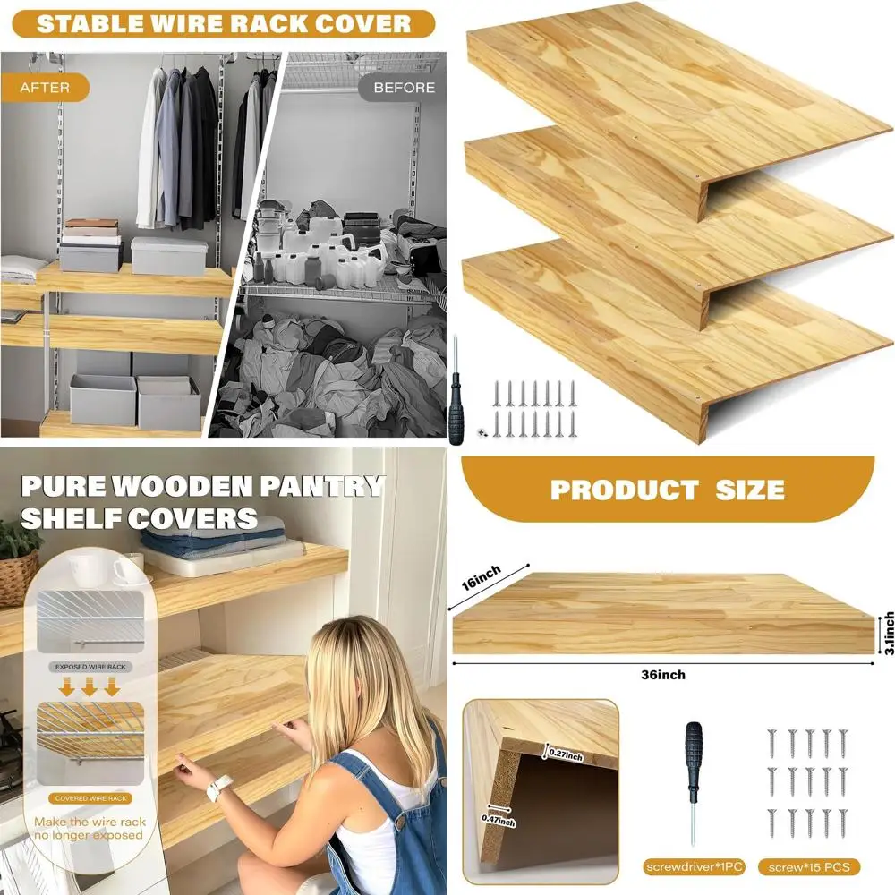 Set of 3 Removable Wire Shelving Covers for Pantry, Kitchen, Closet, and Bathroom Storage
Set of 3 Removable Wire Shelving Covers for Pantry, Kitchen, Closet, and Bathroom Storage