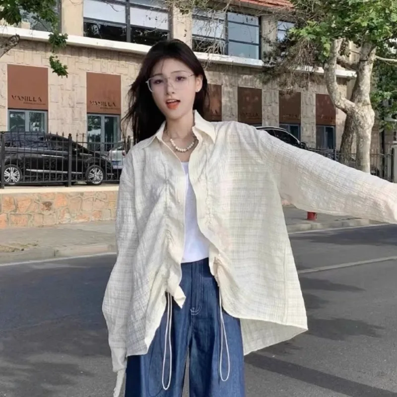 Women'S Sun Protection Shirt Long-Sleeved Shirt Korean Style Y2k Loose Fit Tops Clean Girl Aesthetic Casual Jacket 
Women'S Sun Protection Shirt Long-Sleeved Shirt Korean Style Y2k Loose Fit Tops Clean Girl Aesthetic Casual Jacket