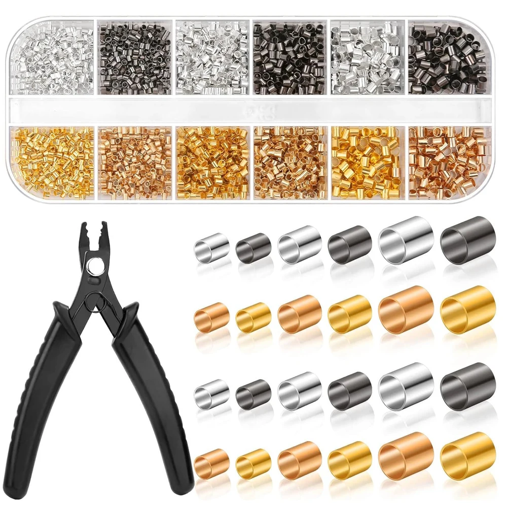 Обжимные бусины для изготовления ювелирных изделий, 2200 шт., обжимные трубки с обжимными клещами для серег, ожерелья, браслета, изготовления ювелирных изделий своими руками
Обжимные бусины для изготовления ювелирных изделий, 2200 шт., обжимные трубки с обжимными клещами для серег, ожерелья, браслета, изготовления ювелирных изделий своими руками