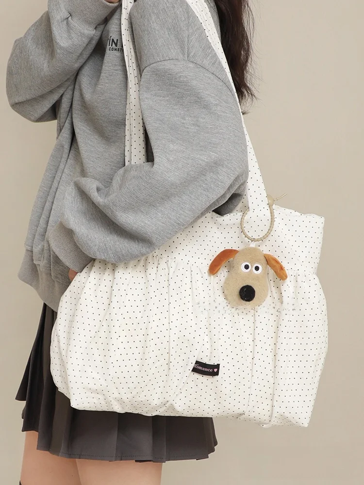 Korean Sle Sweet Girl Canvas Tote Bag Spring 2025 New Polka Dot Folded Women oulder Bag Soft Casual Daily Use Large Size
Korean Sle Sweet Girl Canvas Tote Bag Spring 2025 New Polka Dot Folded Women oulder Bag Soft Casual Daily Use Large Size