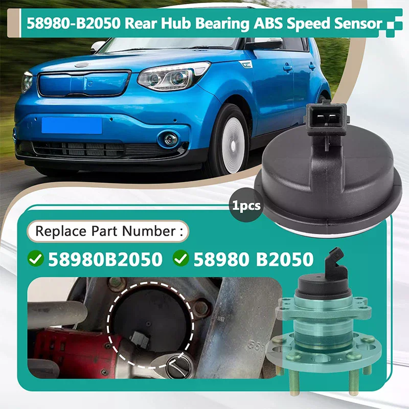 58980-B2050 Rear Hub Bearing ABS Speed Sensor Compatible With Kia Soul 2014-2019 And Soul EV 2015-2019 Black
58980-B2050 Rear Hub Bearing ABS Speed Sensor Compatible With Kia Soul 2014-2019 And Soul EV 2015-2019 Black