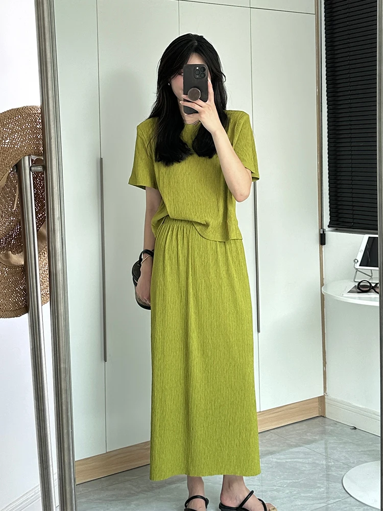 Summer New Women's A-Line Skirt Set with ort Sve Top Faionable Ele One-Step Skirt Ensemble Polyester Fabric
Summer New Women's A-Line Skirt Set with ort Sve Top Faionable Ele One-Step Skirt Ensemble Polyester Fabric