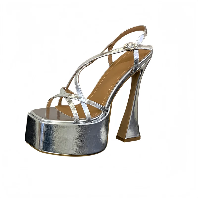 Gold Shoes Woman Extremely High Heels 16cm Summer Platform Sandals Sexy Square Toe Stripper Shoes Silver Sandales Femme 2026
Gold Shoes Woman Extremely High Heels 16cm Summer Platform Sandals Sexy Square Toe Stripper Shoes Silver Sandales Femme 2026
