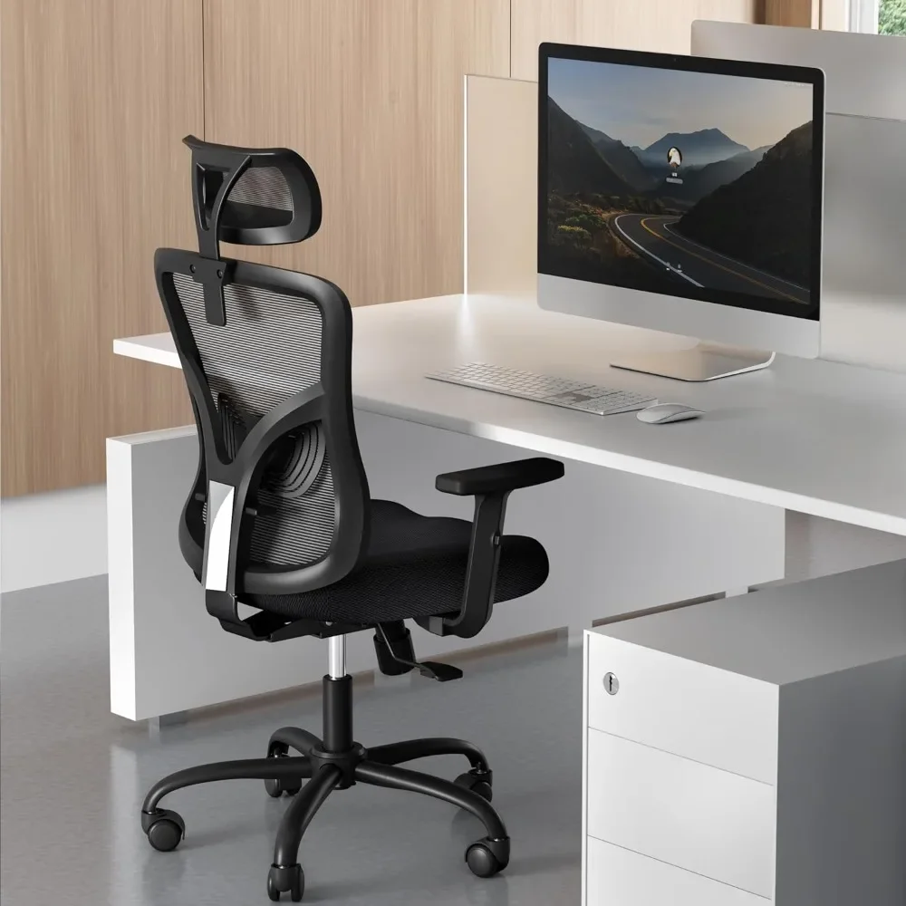 Ergonomic Office Chair, Desk Chair with 2'' Adjustable Lumbar Support, Headrest, 2D Armrest, Office Chair Backrest
Ergonomic Office Chair, Desk Chair with 2'' Adjustable Lumbar Support, Headrest, 2D Armrest, Office Chair Backrest