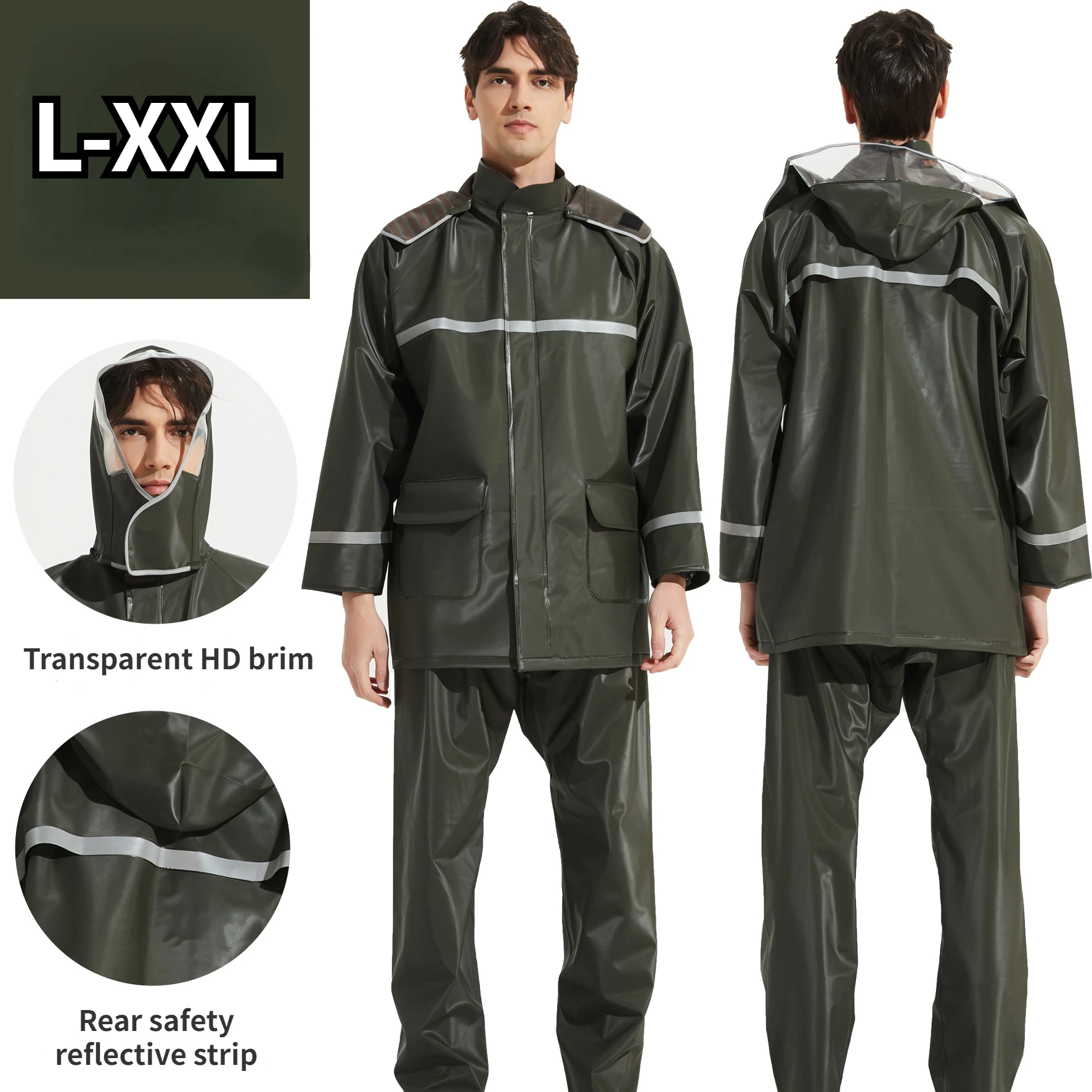 Thickened Reflective Raincoat and Rain Pants Set for Men Women Motorcycle Bicycle Split Waterproof Breathable Riding Raincoat
Thickened Reflective Raincoat and Rain Pants Set for Men Women Motorcycle Bicycle Split Waterproof Breathable Riding Raincoat