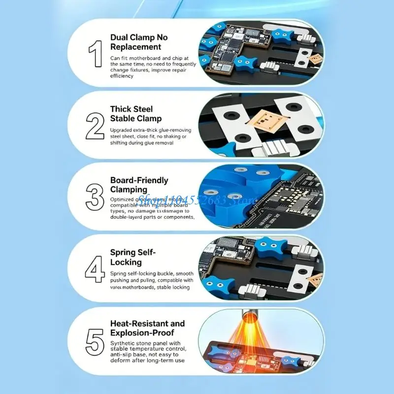 High Precisely Phone Motherboards Holder With Soft Grip Jaw Universal Phone Repair Stand Motherboards Repair Clamp
High Precisely Phone Motherboards Holder With Soft Grip Jaw Universal Phone Repair Stand Motherboards Repair Clamp