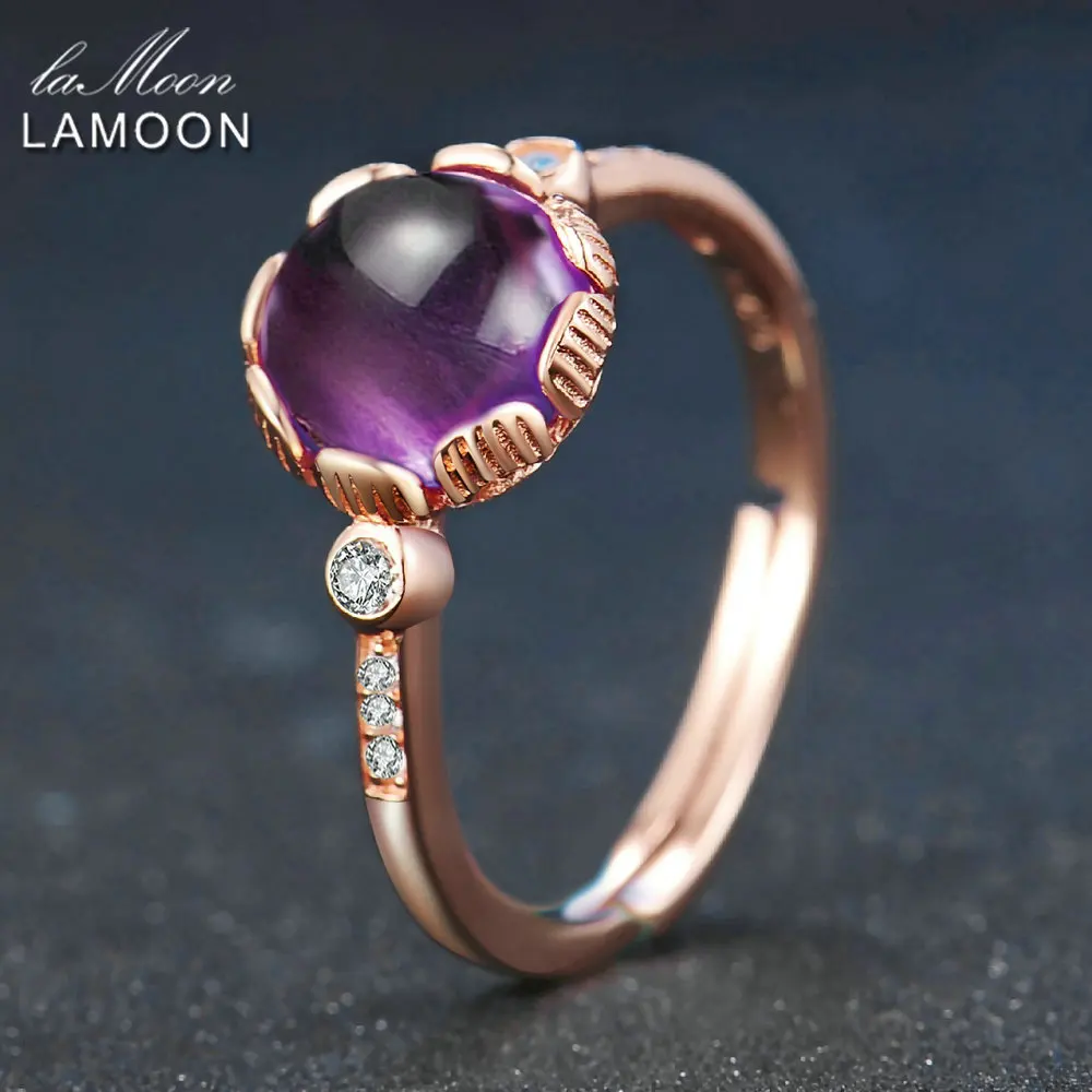 LAMOON 8mm 2.3ct 100% Natural Roundness Purple Amethyst 925 Sterling Silver Jewelry Ring For Gift Girlfriend LMRI029
LAMOON 8mm 2.3ct 100% Natural Roundness Purple Amethyst 925 Sterling Silver Jewelry Ring For Gift Girlfriend LMRI029