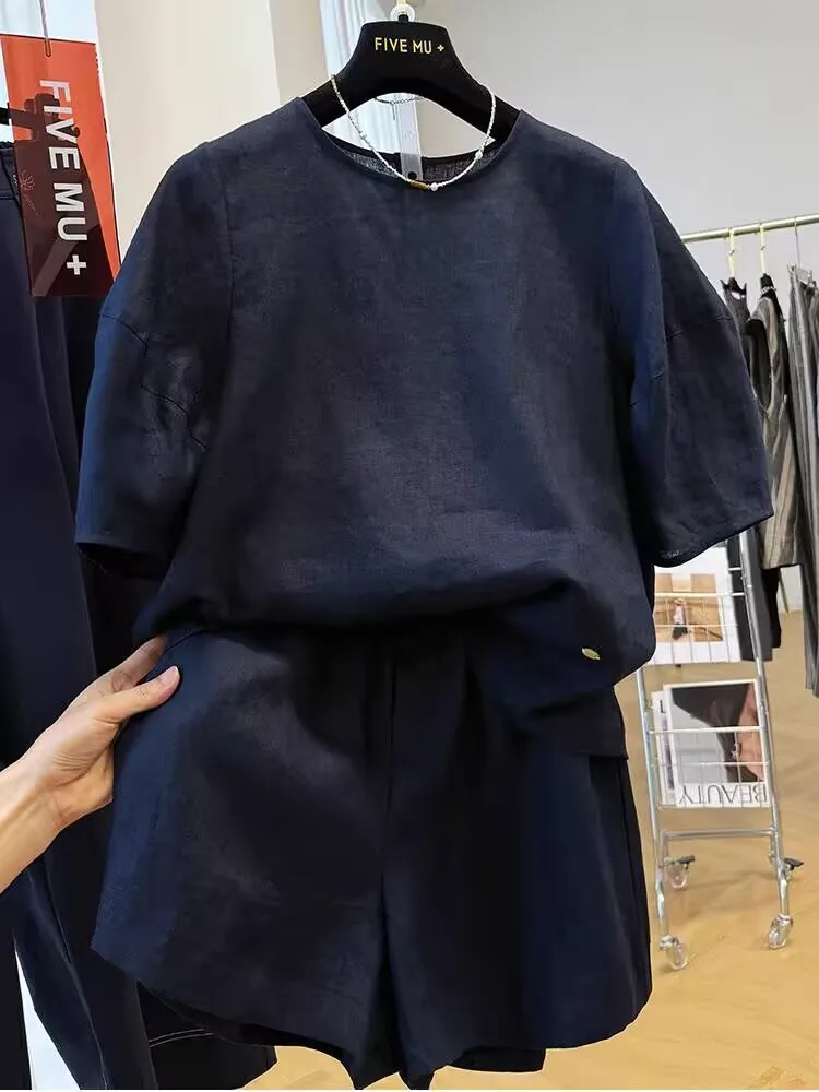 Women Cotton Linen 2 Piece Outfit Crew Neck Drop Shoulder Short Sleeve Top Elastic Waist Shorts Casual Summer Matching Set
Women Cotton Linen 2 Piece Outfit Crew Neck Drop Shoulder Short Sleeve Top Elastic Waist Shorts Casual Summer Matching Set