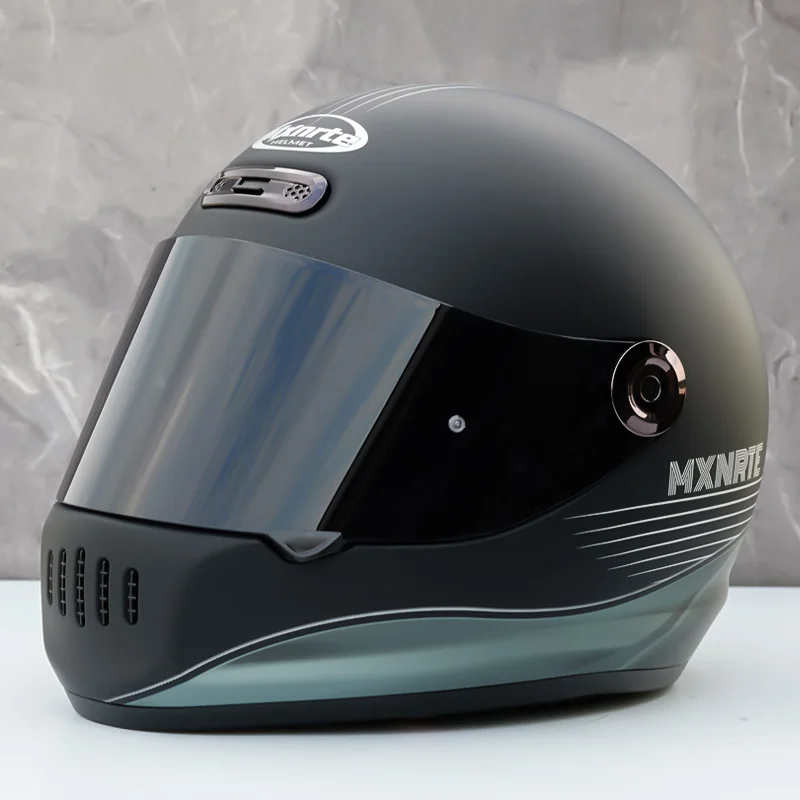 Racing Motorcycle Adult Vintage Helmet Matte Black Full Face Helmet Casque ECE Approved Black Silver Spike Retro Helmet
Racing Motorcycle Adult Vintage Helmet Matte Black Full Face Helmet Casque ECE Approved Black Silver Spike Retro Helmet