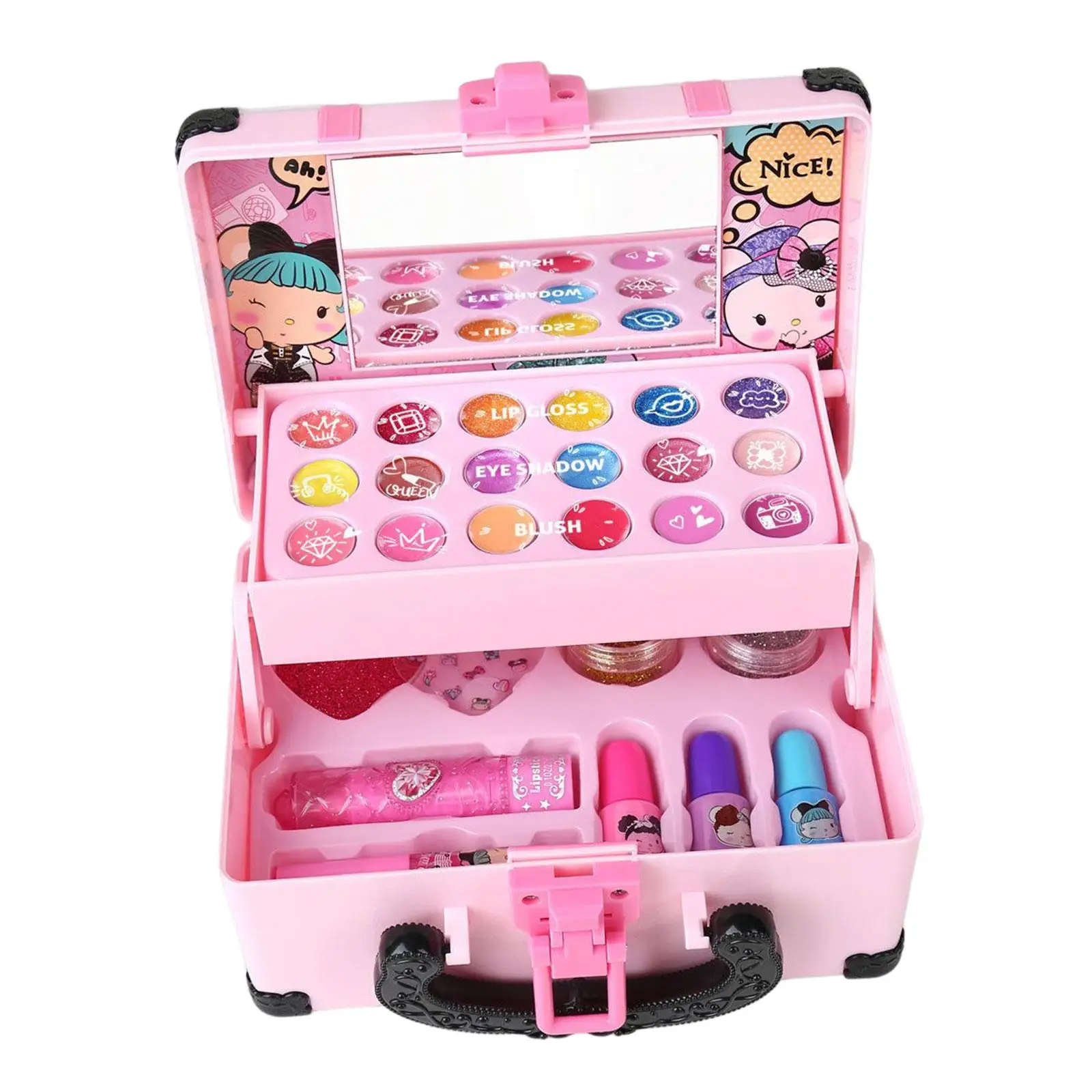 Pretend Play Makeup Toy Set Vanity Set Girls Toy Role Playing Toy Playset Children Makeup Playing Box for Kids Children Toddlers
Pretend Play Makeup Toy Set Vanity Set Girls Toy Role Playing Toy Playset Children Makeup Playing Box for Kids Children Toddlers