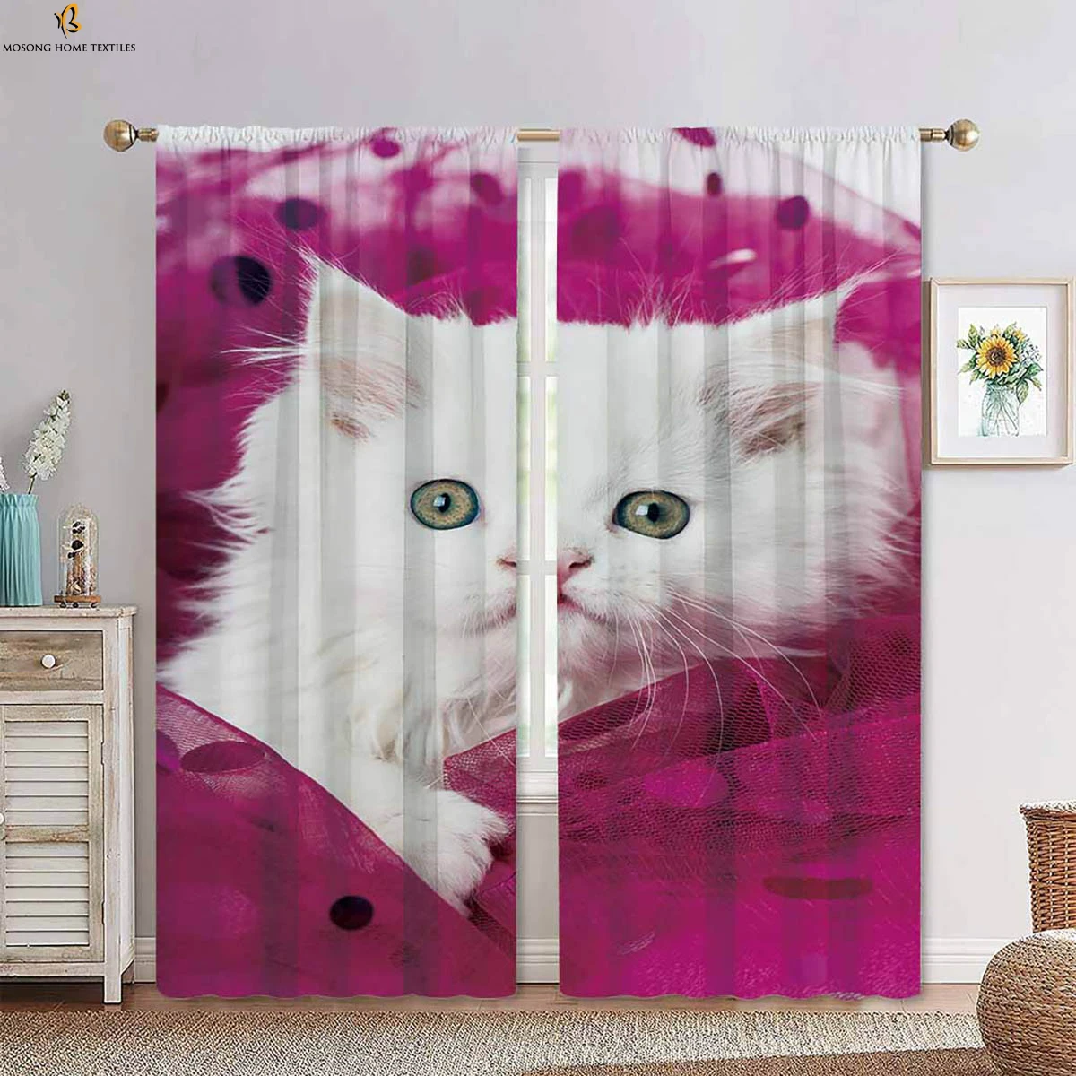 Cat Animal Pattern Decorative Curtains Cartoon Cute Boys Girls Bedroom Children's Room Polyester Fiber 3D Printing Curtains 2PCS
Cat Animal Pattern Decorative Curtains Cartoon Cute Boys Girls Bedroom Children's Room Polyester Fiber 3D Printing Curtains 2PCS