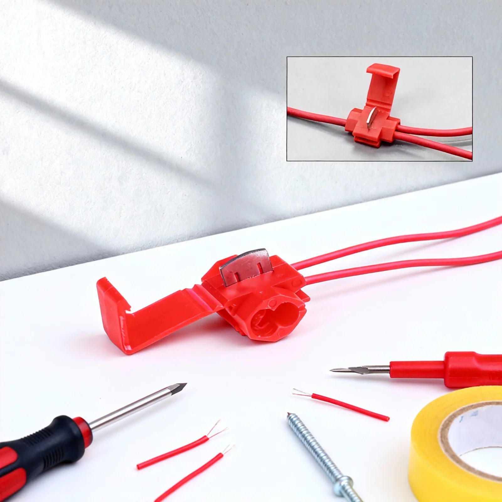 50pcs Red Quick Splice Lock Copper Wire Connector Electrical Terminal Crimp Fast Installation For Cable Wire Connection Tool
50pcs Red Quick Splice Lock Copper Wire Connector Electrical Terminal Crimp Fast Installation For Cable Wire Connection Tool