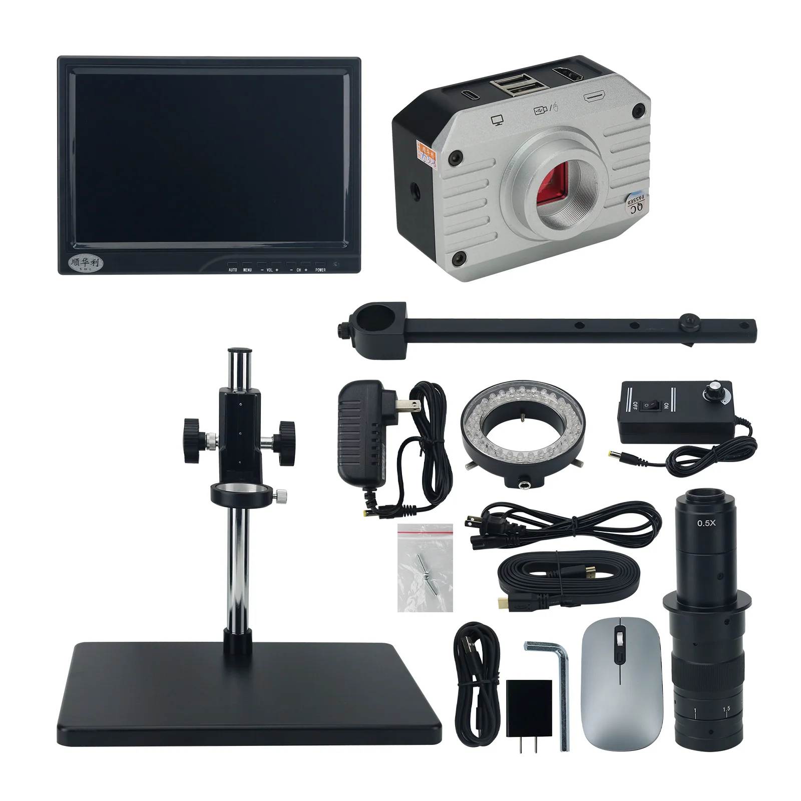 SHL-10A-5609# 21-135X 2K Digital Microscope Video Microscope W/ 10" Screen for PCB Circuit Boards
SHL-10A-5609# 21-135X 2K Digital Microscope Video Microscope W/ 10" Screen for PCB Circuit Boards