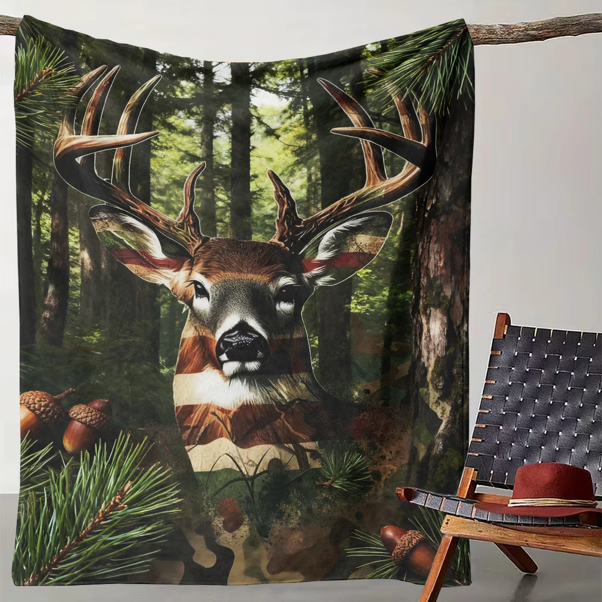 1 Piece Forest Camouflage Flag Deer Blanket Outdoor Hunting Style Flannel Throw Blanket
1 Piece Forest Camouflage Flag Deer Blanket Outdoor Hunting Style Flannel Throw Blanket